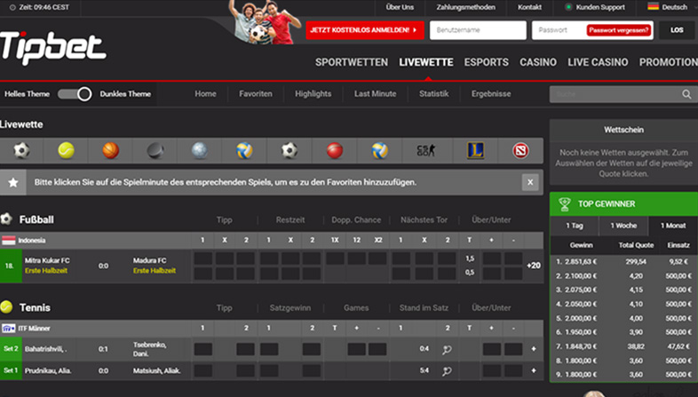 tipbet sportwetten screenshot